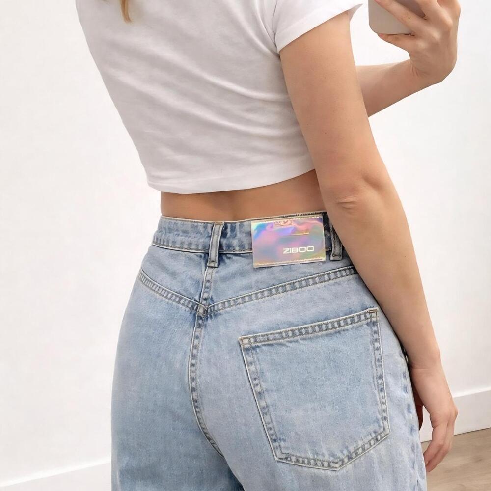 Y2K light wash jeans ZIBOO minimalist vintage straight leg